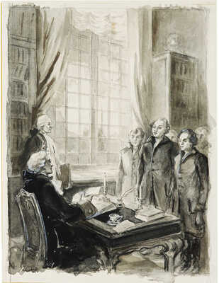 Бехтеев Владимир Георгиевич. Иллюстрация к кн.: Сизова М.И. Михайло Ломоносов. М.: Молодая гвардия, 1951